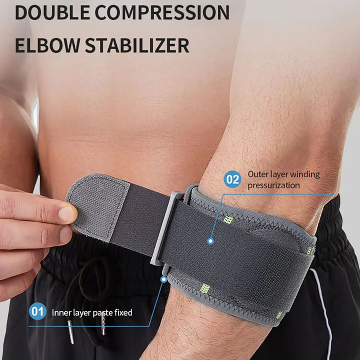 GTUBIKE Tennis Elbow Strap Compression Brace Forearm Support Band Pain Relief Adjustable Knit Polyester for Sports Injury Recovery &amp; Support