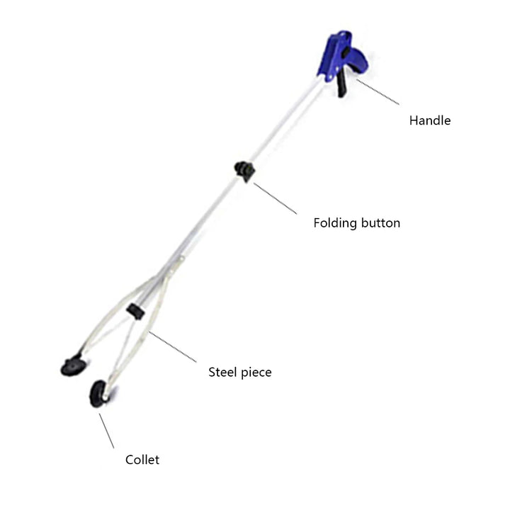 NovaSphere 80cm Garbage Picker Gripper Tool, 360° Rotating Clip Trash Grabber, Foldable Lightweight Aluminum Reacher for Outdoor Cleaning Waste Pickup