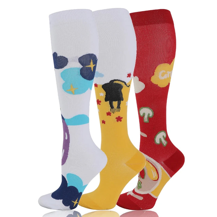 58 Styles 3 Pairs/Pack Compression Socks Knee High 30MmHg  Women Men Sports Socks Edema Diabetes Varicose Veins Running Socks