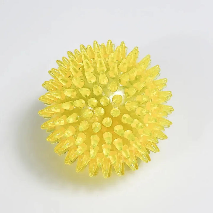 Pet Dog &amp; Cat Squeaky Ball Toys, TPR Rubber Teeth Cleaning Chew Ball, Polka Sounding Training Toy for Puppies &amp; Dogs, Durable Dental Exercise Toy