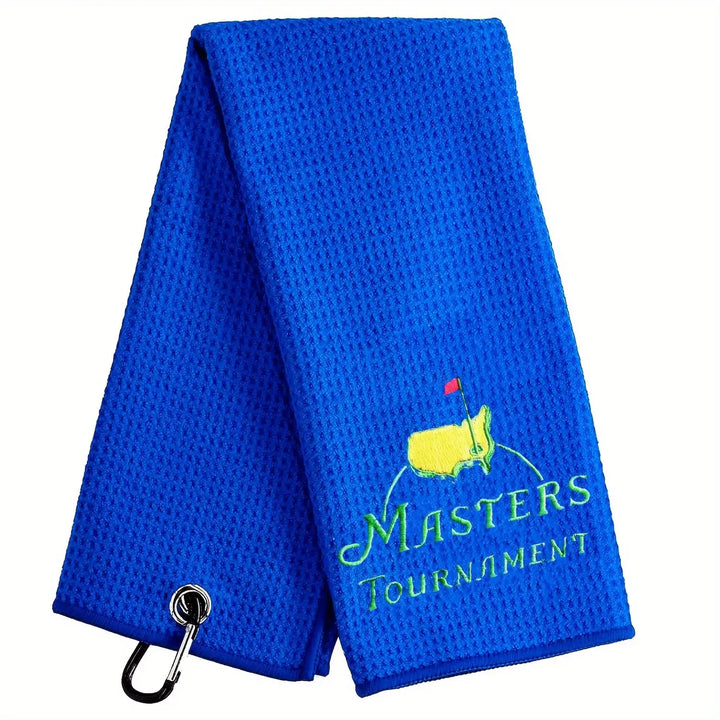 Funny Premium Microfiber Golf Towel 16 x 24 in, Embroidered Waffle Towel with Carabiner Clip, Trifold Golf Bag Accessory