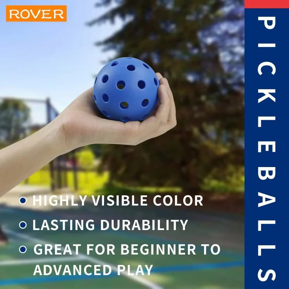 Pickleball 74MM Outdoor Pickleballs 6/12/24 Pack - Durable 40 Hole PP+PE Balls, 26g Competition Training Balls for Outdoor Pickleball Sports