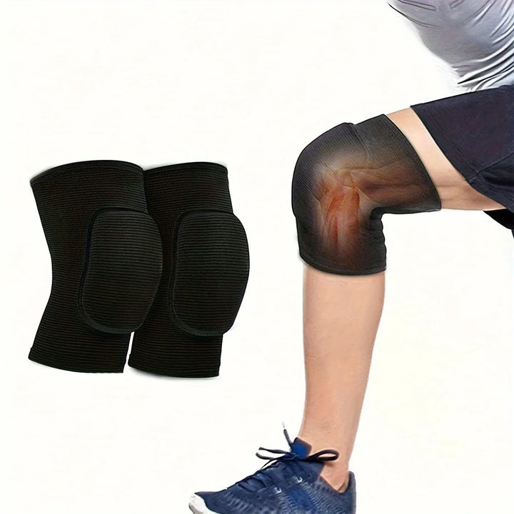 2pcs Sponge Knee Pads - Volleyball, Dance, Yoga, Running &amp; Cycling Knee Support Brace, Shock Absorbing, Breathable Polyester, Universal Fit (13+)