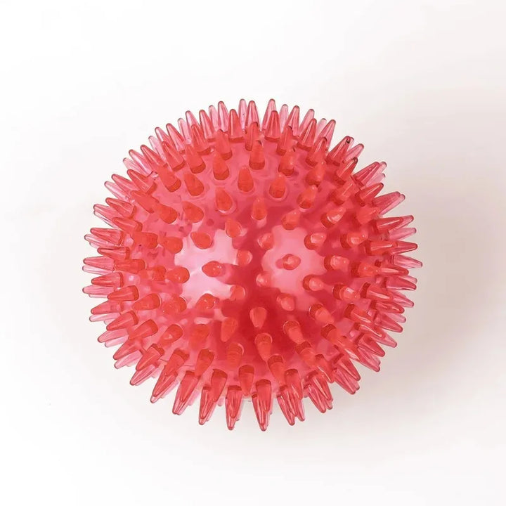 Pet Dog &amp; Cat Squeaky Ball Toys, TPR Rubber Teeth Cleaning Chew Ball, Polka Sounding Training Toy for Puppies &amp; Dogs, Durable Dental Exercise Toy