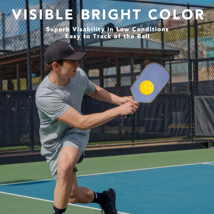 Pickleball Balls 40PCS 40 Holes Outdoor Pickleball Balls High Elasticity Durable Yellow Pickle Balls for All Pickleball Paddle