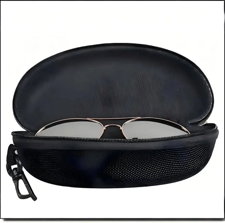 1PC 2025 new sports anti glasses box EVA zipper box Oxford cloth glasses box portable hook 2030