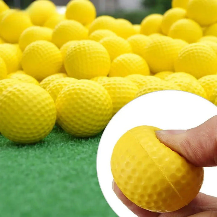 10Pcs Yellow PU Foam Golf Balls – Soft Sponge Elastic Practice Balls for Indoor &amp; Outdoor Training, Lightweight, Safe &amp; Durable Golf Training Set
