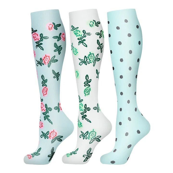 58 Styles 3 Pairs/Pack Compression Socks Knee High 30MmHg  Women Men Sports Socks Edema Diabetes Varicose Veins Running Socks