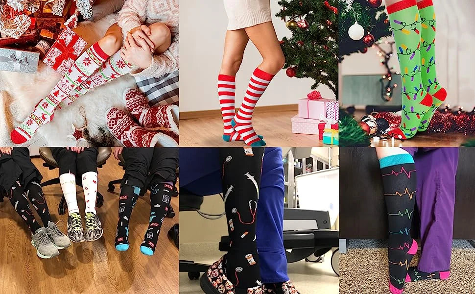 58 Styles 3 Pairs/Pack Compression Socks Knee High 30MmHg  Women Men Sports Socks Edema Diabetes Varicose Veins Running Socks