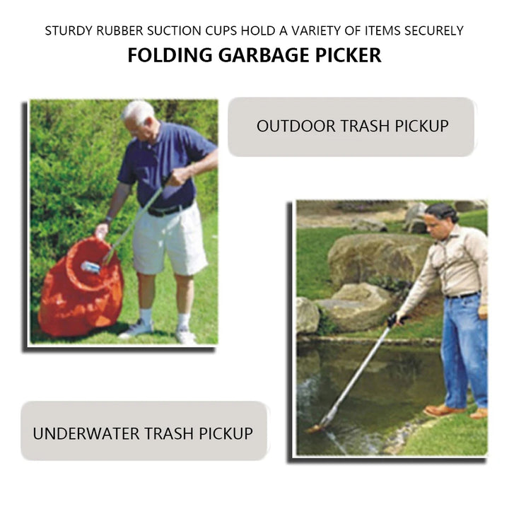 NovaSphere 80cm Garbage Picker Gripper Tool, 360° Rotating Clip Trash Grabber, Foldable Lightweight Aluminum Reacher for Outdoor Cleaning Waste Pickup
