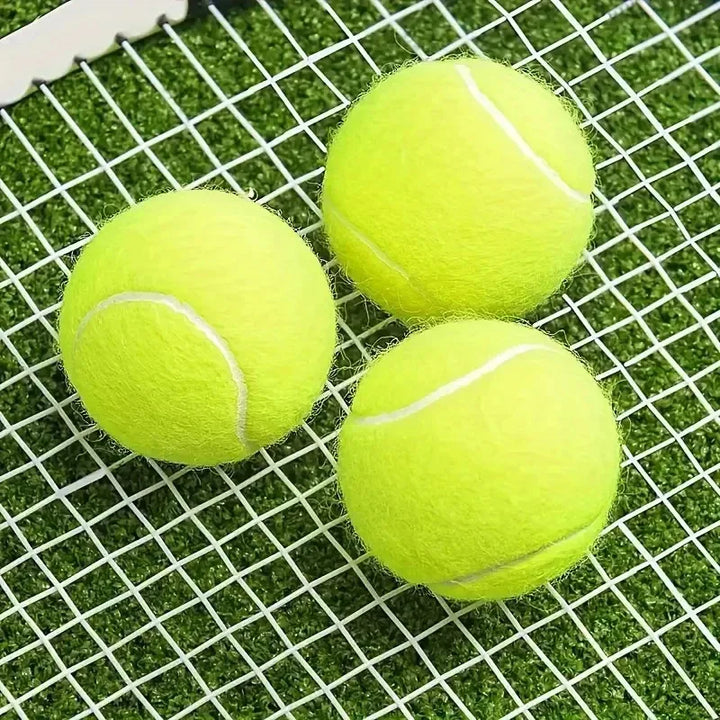 3pcs Professional Rubber Tennis Ball High Resilience Tennis Practice Ball for School Club Competition Training Exercises