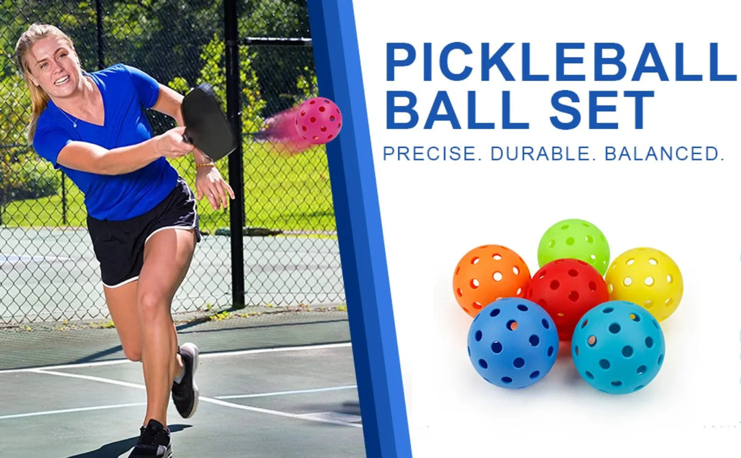 Pickleball 74MM Outdoor Pickleballs 6/12/24 Pack - Durable 40 Hole PP+PE Balls, 26g Competition Training Balls for Outdoor Pickleball Sports