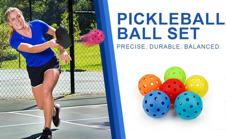 Pickleball 74MM Outdoor Pickleballs 6/12/24 Pack - Durable 40 Hole PP+PE Balls, 26g Competition Training Balls for Outdoor Pickleball Sports