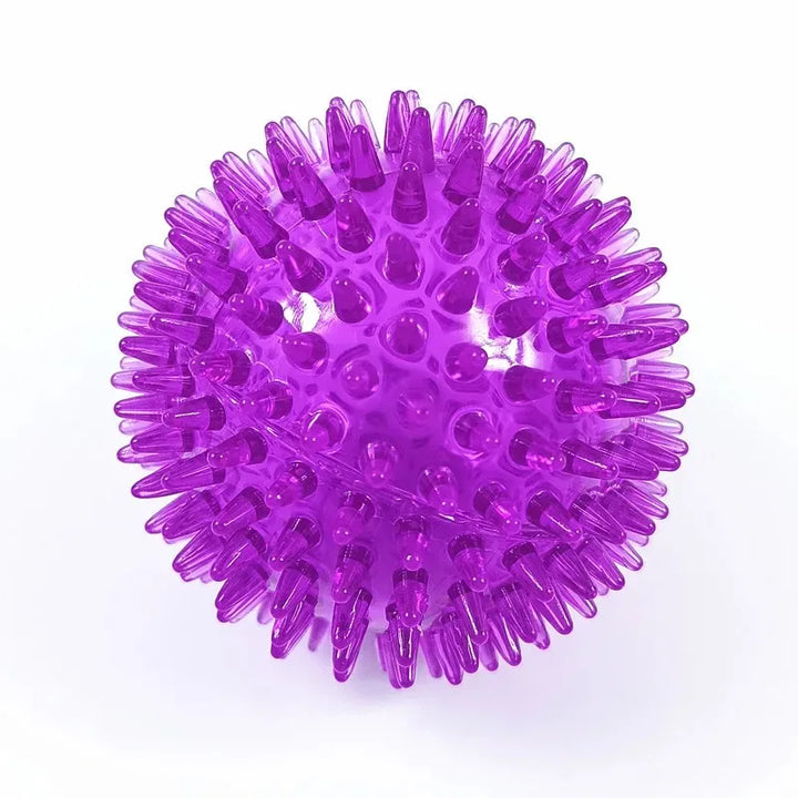 Pet Dog &amp; Cat Squeaky Ball Toys, TPR Rubber Teeth Cleaning Chew Ball, Polka Sounding Training Toy for Puppies &amp; Dogs, Durable Dental Exercise Toy