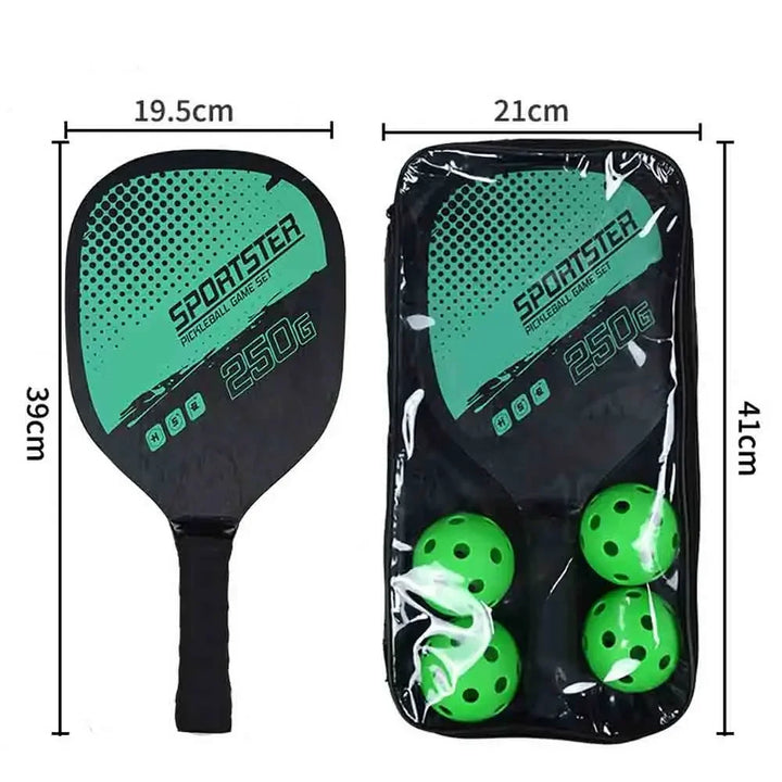 Pickleball Rackets Set Pickleball Paddle Set of 2 Rackets &amp; 4 Pickleballs Balls Pickle-Ball Racquet with Balls Sports Accessory