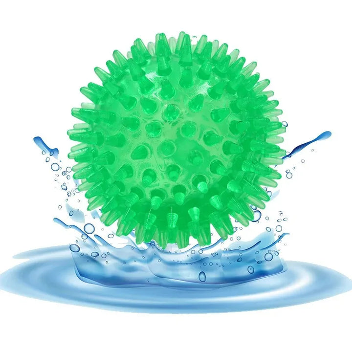 Pet Dog &amp; Cat Squeaky Ball Toys, TPR Rubber Teeth Cleaning Chew Ball, Polka Sounding Training Toy for Puppies &amp; Dogs, Durable Dental Exercise Toy