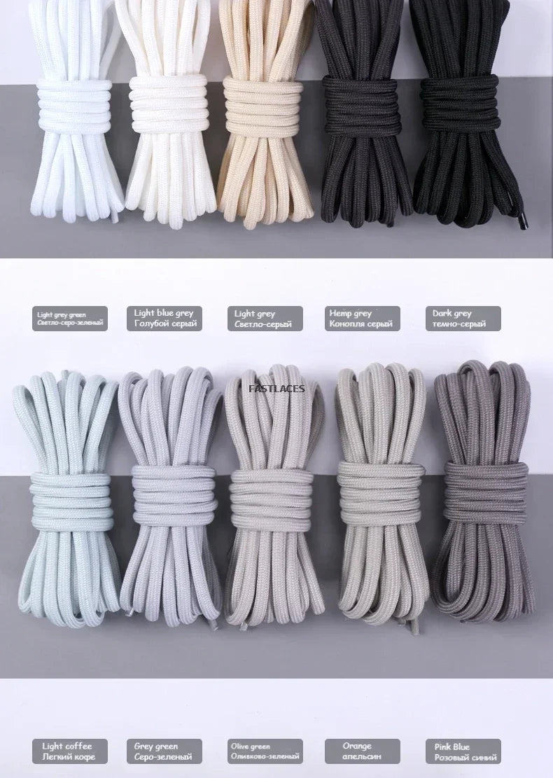 Fashion Round Shoelaces Polyester Solid Classic For Yezy Sports Boot Bold Shoeslace Sneaker Shoe Lace Shoes Strings 1Pair