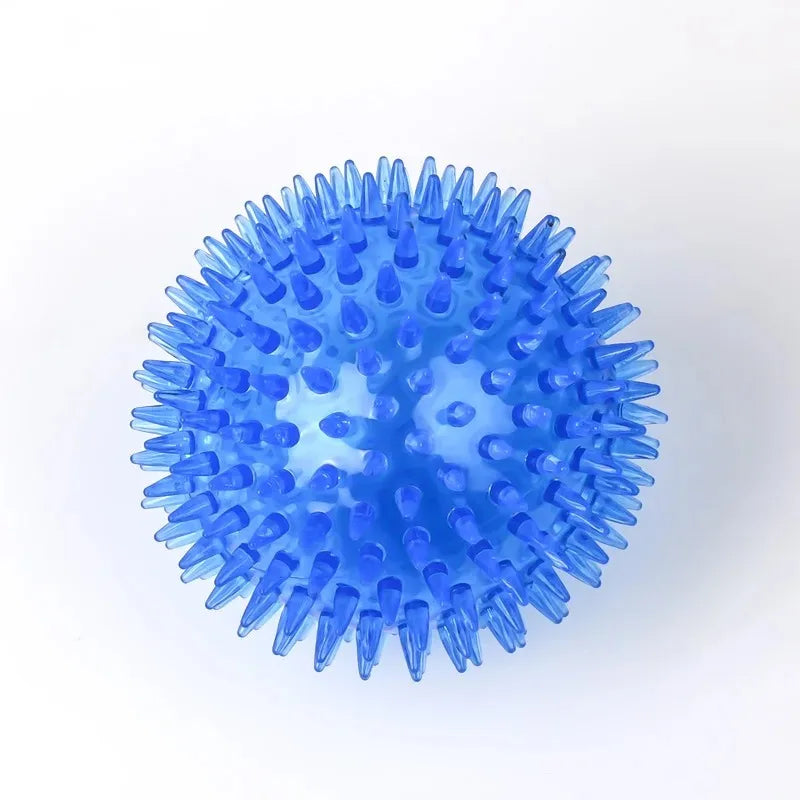 Pet Dog &amp; Cat Squeaky Ball Toys, TPR Rubber Teeth Cleaning Chew Ball, Polka Sounding Training Toy for Puppies &amp; Dogs, Durable Dental Exercise Toy