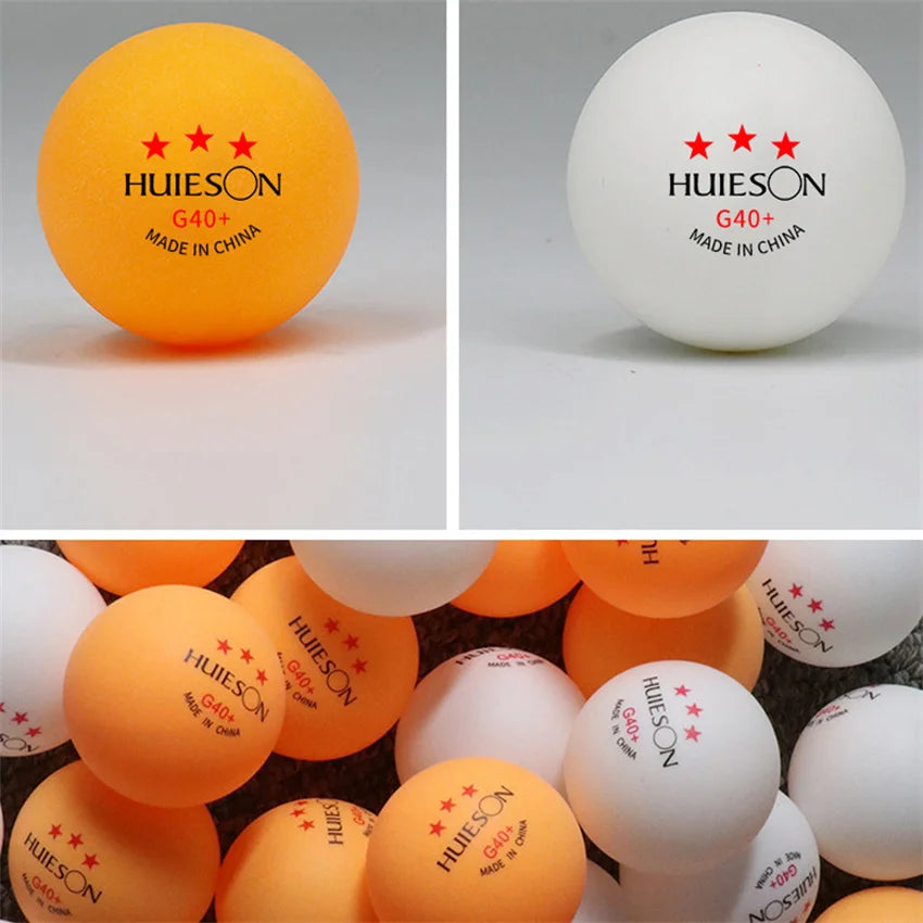 Huieson 3-Star Table Tennis Balls 50–100 Pack, 40+ ABS Ping Pong Balls, G40 Competition Quality, Durable Seamless Training &amp; Tournament Balls, 2.8g