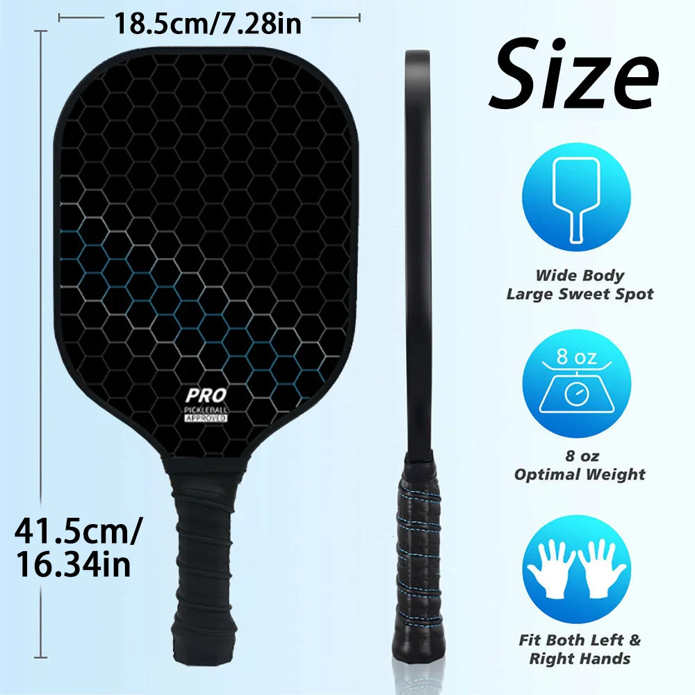 Poplar Wood Pickleball Paddles Set, Large Sweet Spot, Comfort Grip, Includes 4 Balls &amp; Carry Bag for All Players