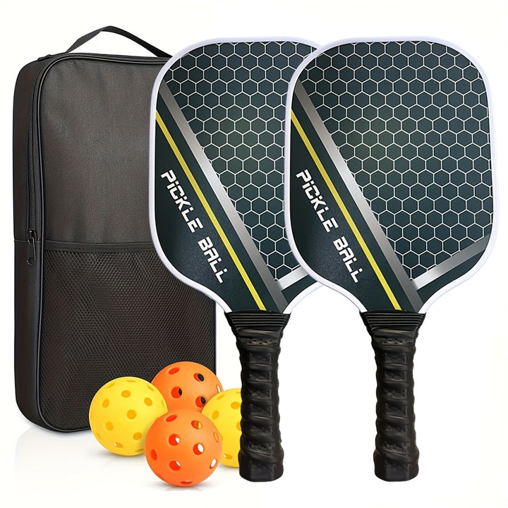 Premium Graphite Carbon Pickleball Paddle Set – Lightweight Honeycomb Core Paddles for Power, Control &amp; Spin Durable Professional Performance Set