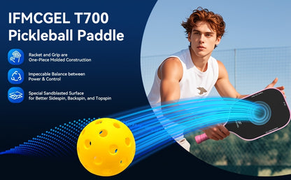 Pickleball Paddles Set Of 2, T700 Carbon Fiber Pickleball Paddles W/Carbon Abrasion Surface & 16mm Honeycomb Core for Ultimate Spin, Power & Control, Ideal for Men, Women, Novice, Intermediate & All Levels