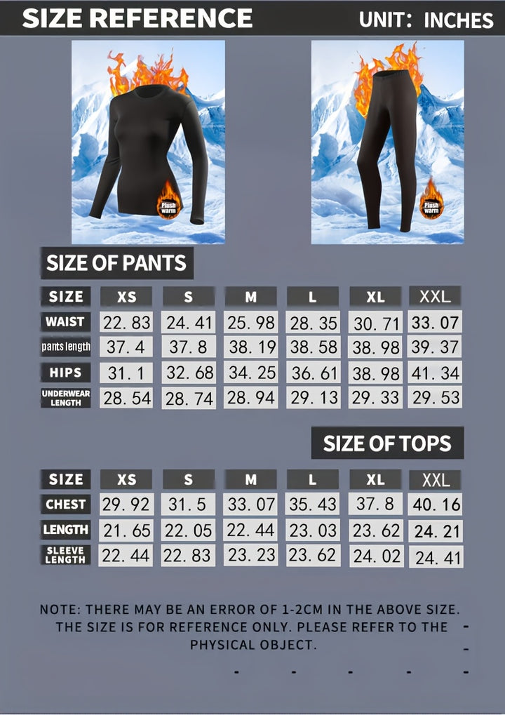 Women’s 4PCS Thermal Underwear Set Fleece Lined Winter Base Layer Top &amp; Leggings Cozy Warm Pajama Suit for Skiing Hiking Cold Weather Wear