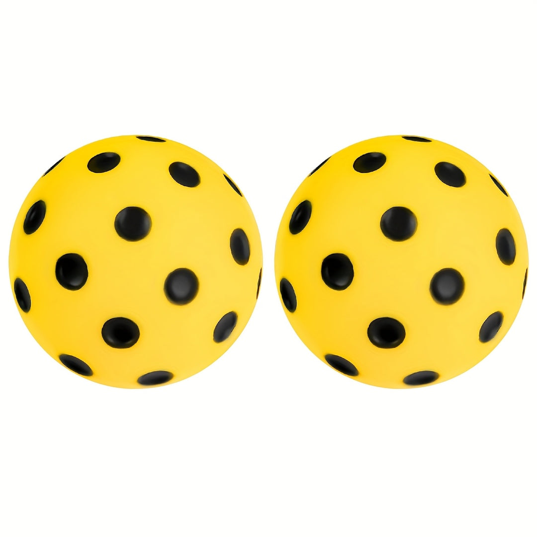 2pcs Silent Foam Pickleball Balls – Durable Quiet Training Balls for Indoor/Outdoor Practice with True Bounce (Yellow/Green)