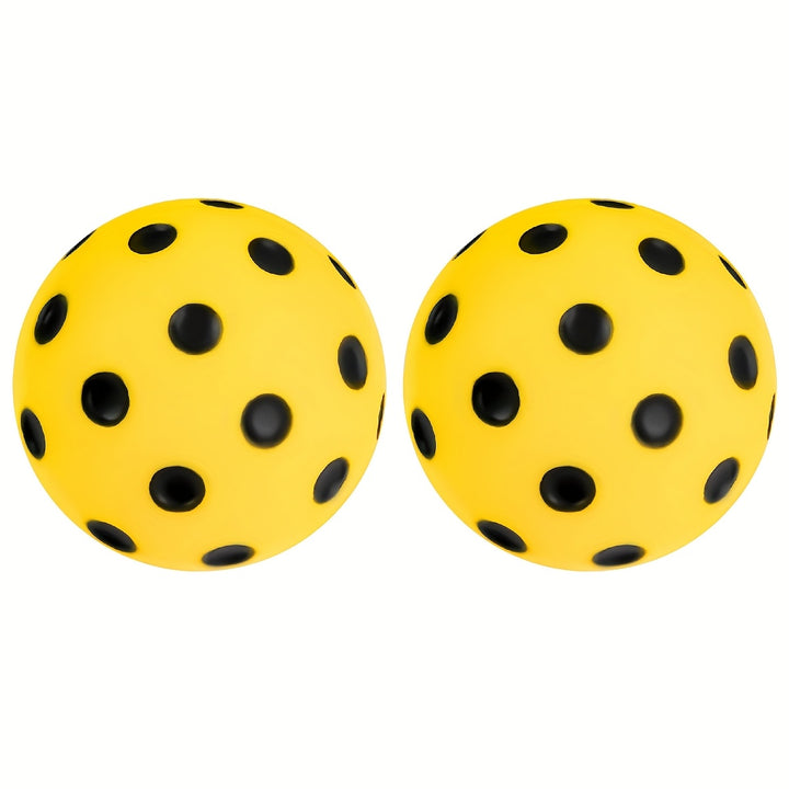 2pcs Silent Foam Pickleball Balls – Durable Quiet Training Balls for Indoor/Outdoor Practice with True Bounce (Yellow/Green)
