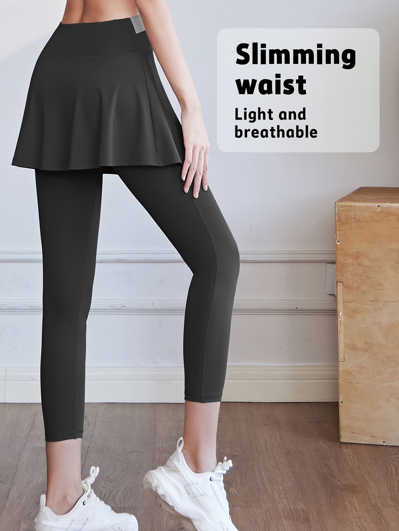 Women's Sports Skirt with Leggings Colorblocked Design for Running Golf and Gym