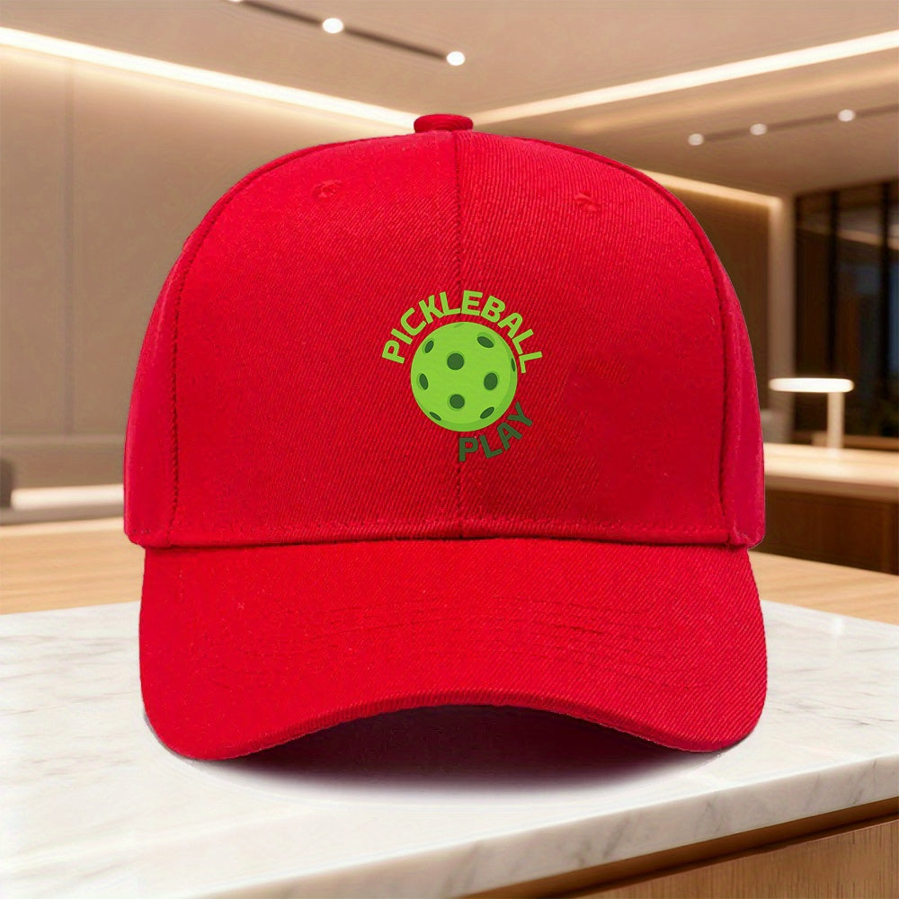 1pc "Pickleball Play" Printed Snapback Baseball Cap, Unisex Outdoor Sports Style, Ideal Gift for Weddings, Parties, Birthdays, Essential for Pickleball Enthusiasts, Casual and Versatile, Fashionable Trend