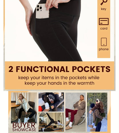 Easy High-waisted Commuting Yoga Pants | Sexy Casual Sporty Long Pants with Hip-lifting Design, Side Pockets, Comfortable for Yoga Practice, Medium Stretch Fabric, Solid Color, Long Length, No, Fall/Winter Season