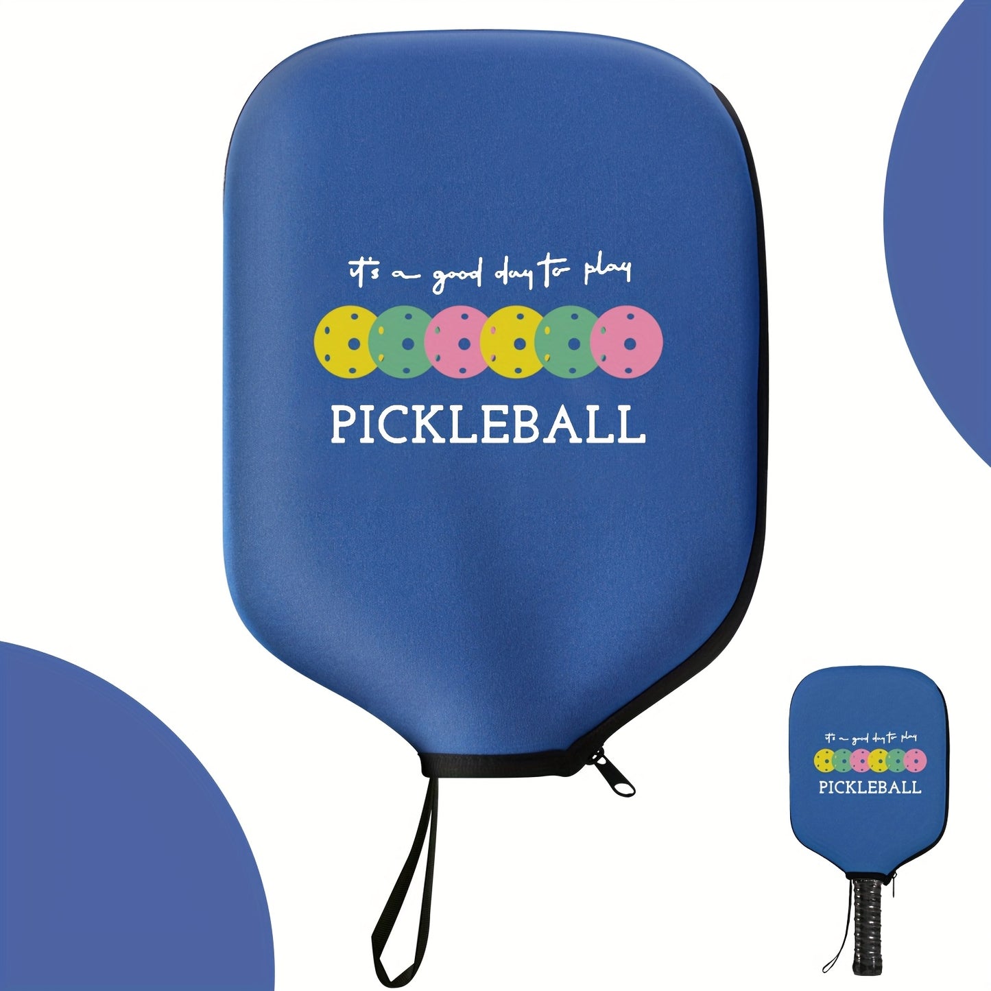 A Pickleball Paddle Cover, Durable Neoprene Paddle Cover Fits Universal 8.46 X 11.2 Inch Zippered Paddle Cover Paddle Storage Bag, Suitable for USAPA Standard Pickleball Paddles