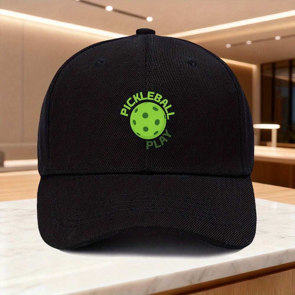 1pc "Pickleball Play" Printed Snapback Baseball Cap, Unisex Outdoor Sports Style, Ideal Gift for Weddings, Parties, Birthdays, Essential for Pickleball Enthusiasts, Casual and Versatile, Fashionable Trend