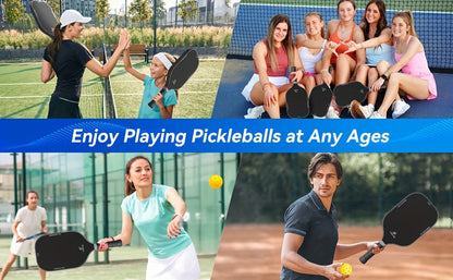 Pickleball Paddles Set Of 2, T700 Carbon Fiber Pickleball Paddles W/Carbon Abrasion Surface & 16mm Honeycomb Core for Ultimate Spin, Power & Control, Ideal for Men, Women, Novice, Intermediate & All Levels