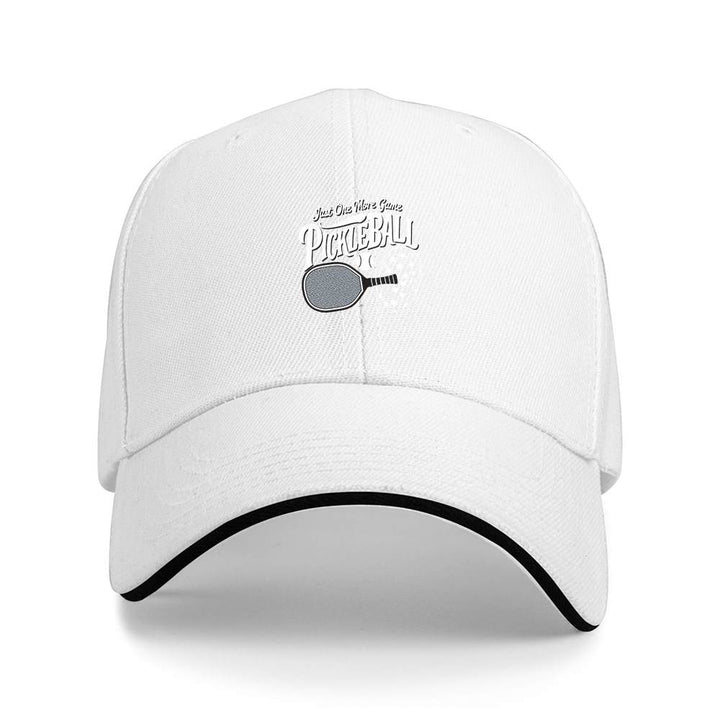 Stylish All-Season Design "Just One More Game" Pickleball Cap - Unisex Adjustable Baseball Cap, Breathable Outdoor Sports Hat for Men Women