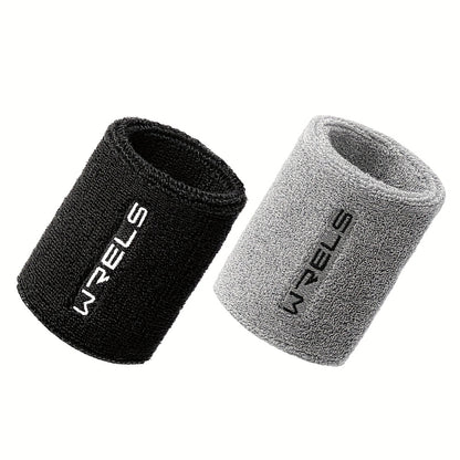 1pc-2pcs WRELS Unisex Sports Wristbands - Windproof Anti-Perspirant Sweat-Wicking with Wool Loops, Flexible Lightweight Breathable & Absorbent for Fitness, Basketball, Gym, Outdoor Activities (Grey/Black), Gym Accessories | M