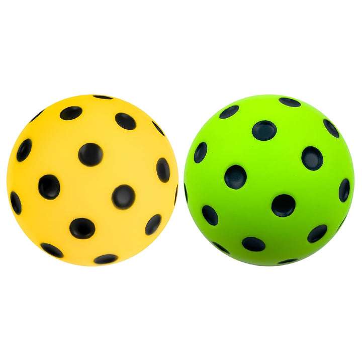2pcs Silent Foam Pickleball Balls – Durable Quiet Training Balls for Indoor/Outdoor Practice with True Bounce (Yellow/Green)