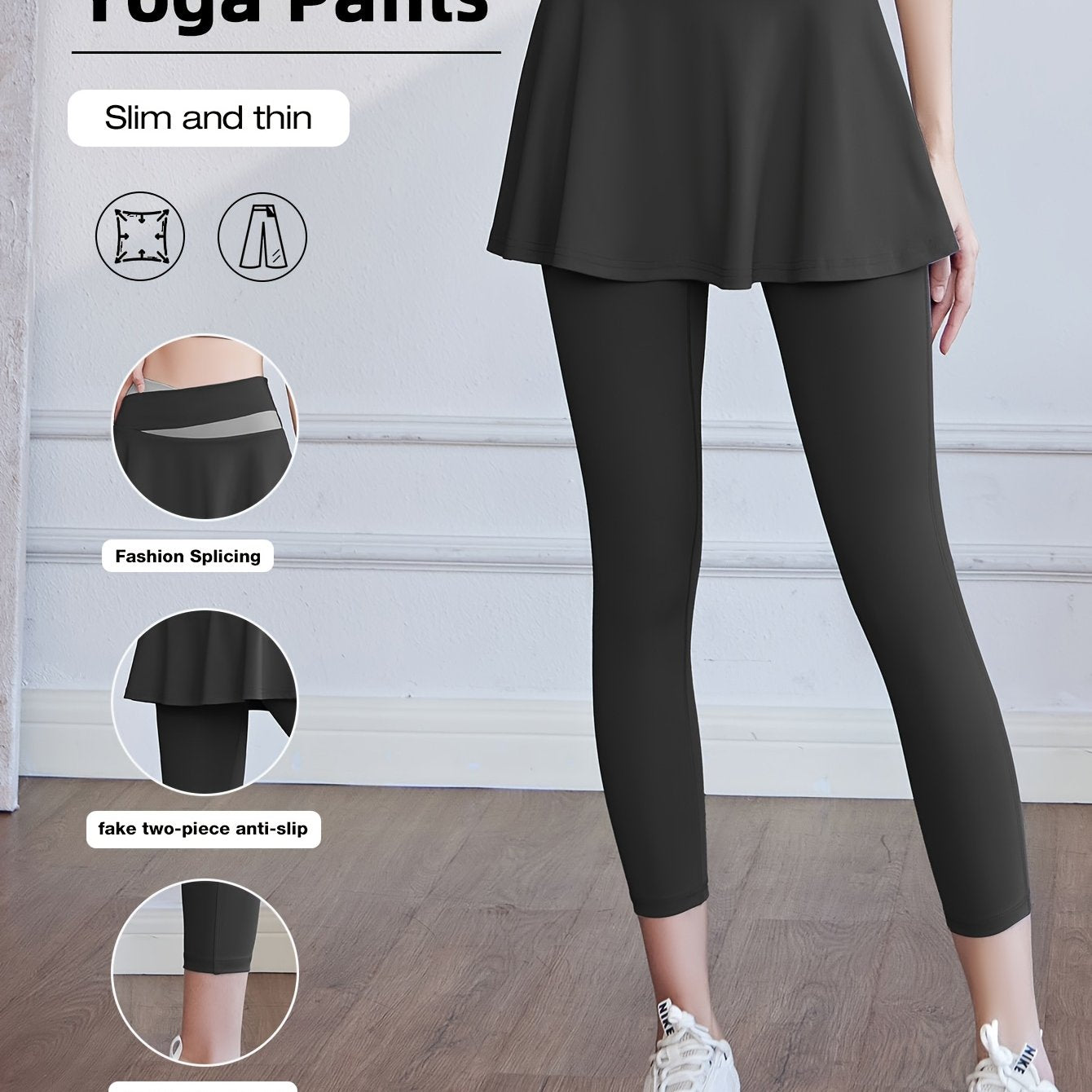 Women's Sports Skirt with Leggings Colorblocked Design for Running Golf and Gym