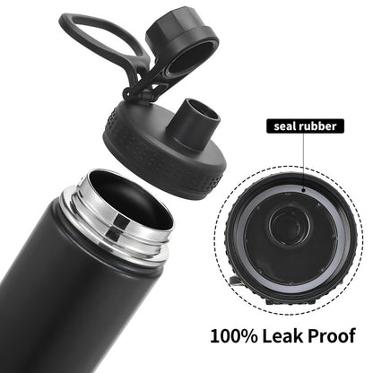 22oz/650ml Insulated Water Bottle with Straw, Stainless Steel Leak Proof Sports Water Flask, Double Walled Vacuum Metal Water Bottle