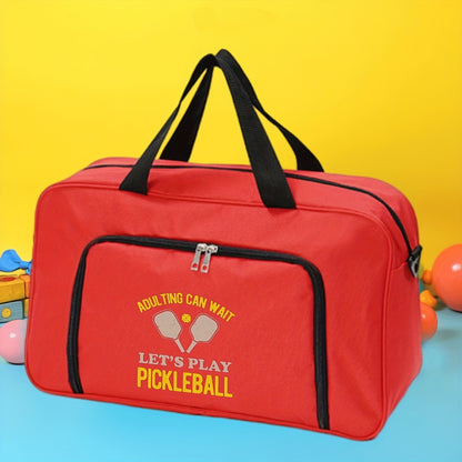 Adult Responsibilities Can Hold Off; Let'S Enjoy a Game of Pickleball. This Themed Sports Travel Bag Features a Unique Print Design, Making It Both Stylish And Practical for Storing Clothes, Toiletries, And Other Travel Essen