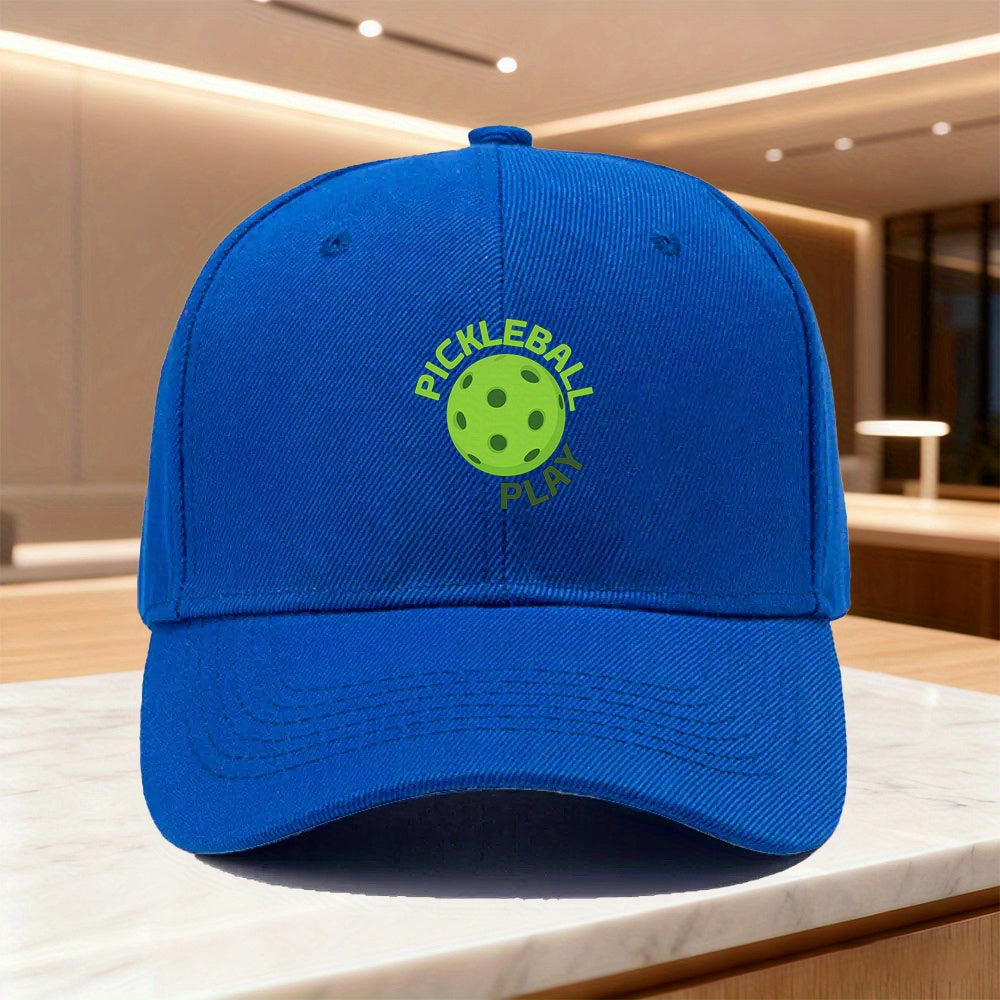 1pc "Pickleball Play" Printed Snapback Baseball Cap, Unisex Outdoor Sports Style, Ideal Gift for Weddings, Parties, Birthdays, Essential for Pickleball Enthusiasts, Casual and Versatile, Fashionable Trend