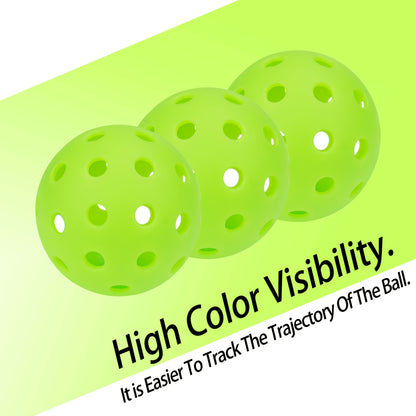 12 Pickleballs with 40 Holes for Outdoor Training, Featuring Excellent Durability, Bounce, And Visibility with a Seamless Integrated Design