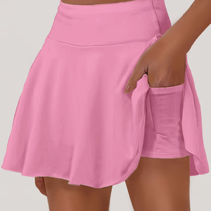 Elegant Flared Skirt | Comfortable and Breathable Short Umbrella Skirt with Built-in Pants and Pockets for Spring/Summer, Ideal for Daily Commute and Casual Sports