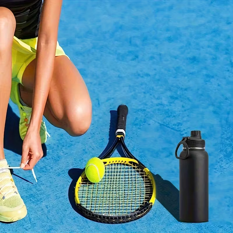 32oz Insulated Water Bottle with Straw, Leak-Proof Stainless Steel Double-Wall Flask – Hot 12H Cold 24H Gym Travel Sports Hydration Bottle