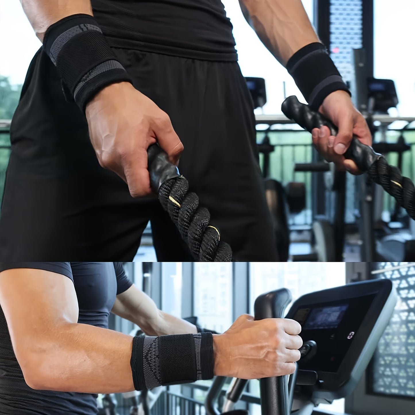 2pcs Adjustable Wrist Compression Strap & Wrist Brace for Fitness, Weightlifting, Wrist Care - Sport Wristband Wrist Support for Men & Women