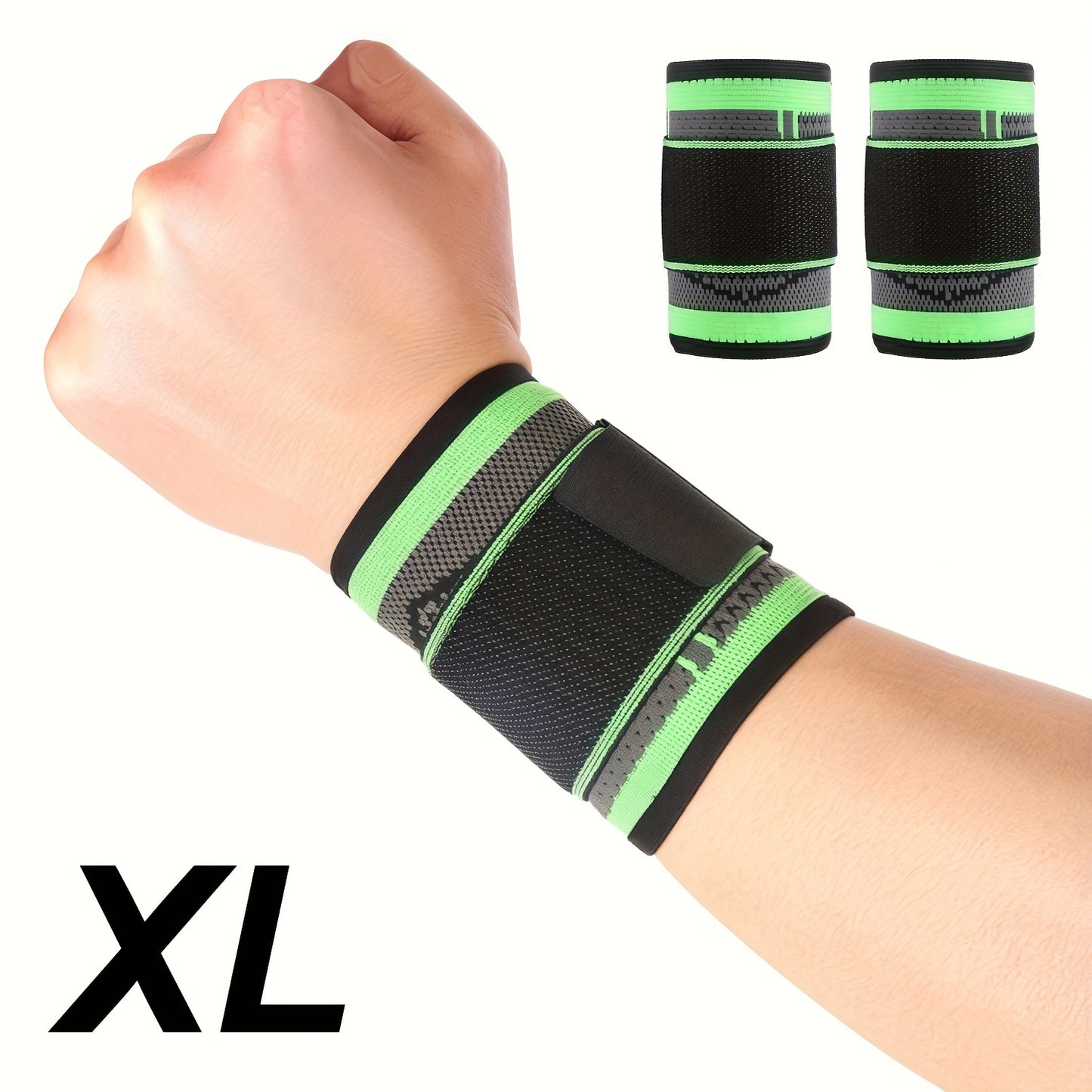 2pcs Adjustable Wrist Compression Strap & Wrist Brace for Fitness, Weightlifting, Wrist Care - Sport Wristband Wrist Support for Men & Women