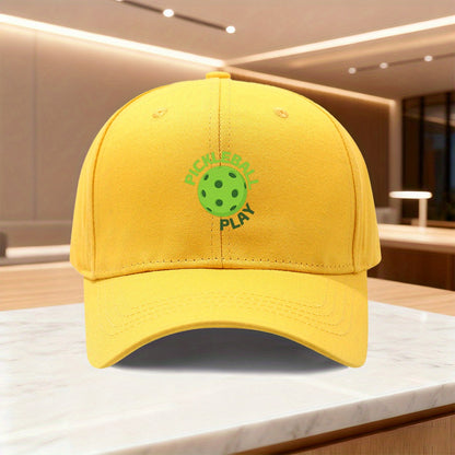 1pc "Pickleball Play" Printed Snapback Baseball Cap, Unisex Outdoor Sports Style, Ideal Gift for Weddings, Parties, Birthdays, Essential for Pickleball Enthusiasts, Casual and Versatile, Fashionable Trend
