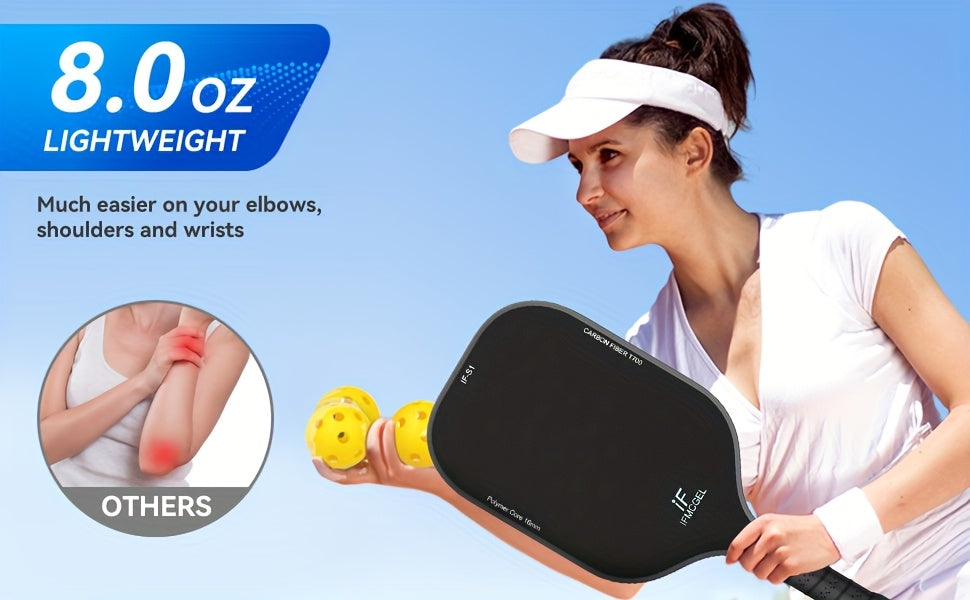 2-Pack T700 Carbon Fiber Pickleball Paddles Set – 16mm Honeycomb Core, Carbon Surface for Spin, Power &amp; Control