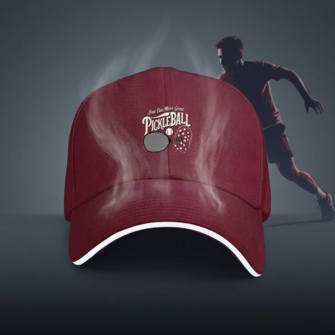 Stylish All-Season Design "Just One More Game" Pickleball Cap - Unisex Adjustable Baseball Cap, Breathable Outdoor Sports Hat for Men Women